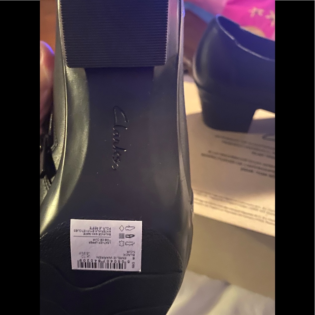 New Never Worn Clark’s Comfortable Small Heel And Zip Sided